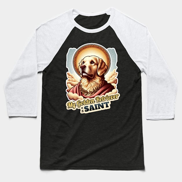 Golden Retriever Saint 2 Baseball T-Shirt by k9-tee